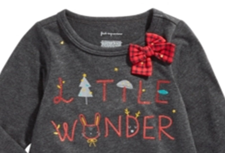 First Impressions Baby Girl's Little Wonder T-Shirt Gray Size 18MOS