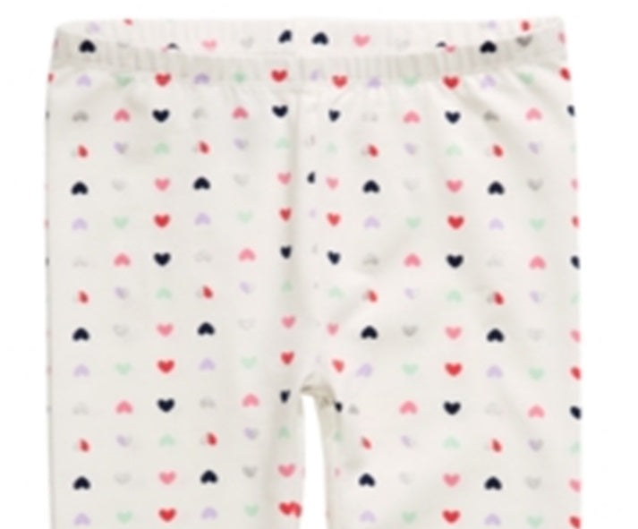 First Impressions Baby Girl's Heart Print Leggings White Size 12MOS