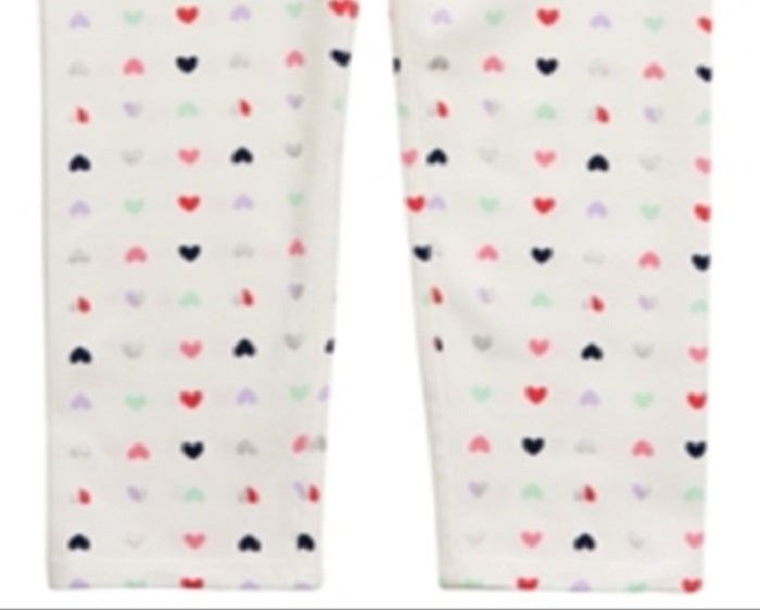 First Impressions Baby Girl's Heart Print Leggings White Size 12MOS