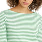 Charter Club Women's Supima Cotton Striped Top Green Size XX-Large