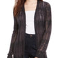 Freshman Junior's Pointelle Duster Cardigan Black Size M