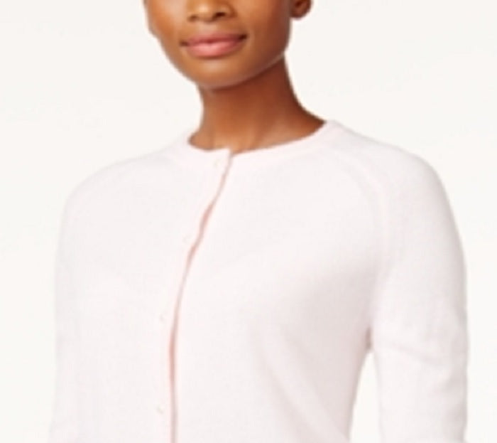 Karen Scott Women's Bead Button Cardigan Pink Size X-Small