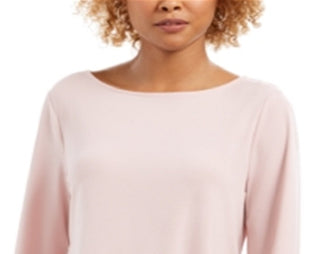 Charter Club Women's Tie Sleeve Crepe Top Pink Size XX-Large
