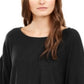 Alfani Women's Ribbed Boat Neck Poncho Black Size X-Large