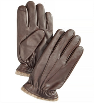 Club Room Men's Winter Gloves Touch Screen Leather Brown Size Size Large