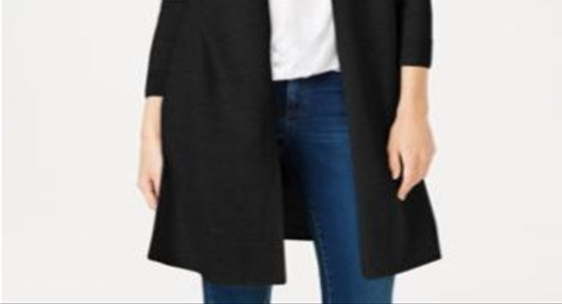 INC International Concepts Women's Lightweight Duster Sweater Black Size Small