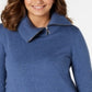 Karen Scott Women's Cotton Zip Neck Sweater Blue Size X-Large