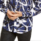 INC International Concepts Men's Satin Printed Button Down Shirt Blue Size 2XB