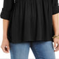 Style & Co Women's Roll Sleeve Oversized Shirt Black Size XL