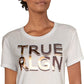 True Religion Women's Embellished Graphic Logo T-Shirt White Size L