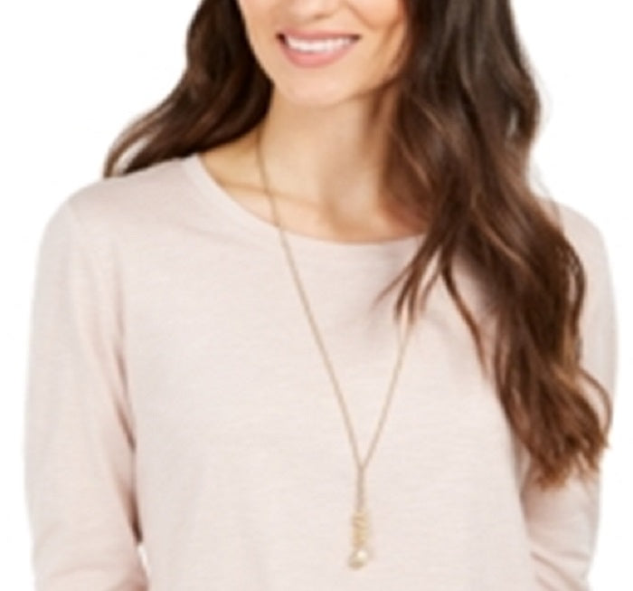 Style & Co Women's Speckled Shimmer Top Brown Size Large