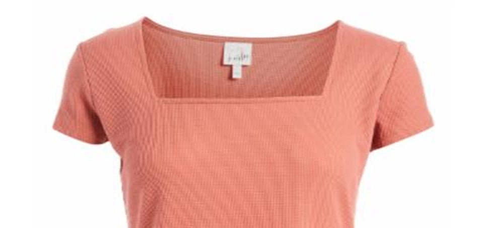 Self Esteem Women's Square Neck Top Pink Size Large