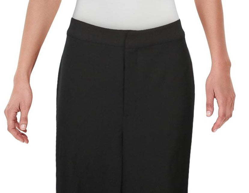 Rachel Roy Women's Mid Rise Wide Leg Track Pants Black Size Petite Small