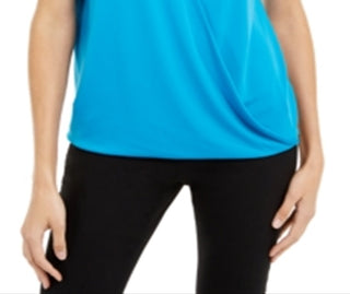 Alfani Women's Collared Knit Top Wild Turqoise Blue Size Petite X-Small