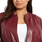 Alfani Women's Plus Faux Leather Jacket Red Size 1X