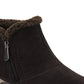 Easy Spirit Women's Patchwork Removable Footbed Fur Trim Water Repellent Arch Support Comfort Embark Round Toe Zip up Booties Brown Size 8 M