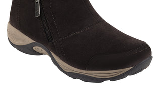 Easy Spirit Women's Patchwork Removable Footbed Fur Trim Water Repellent Arch Support Comfort Embark Round Toe Zip up Booties Brown Size 8 M