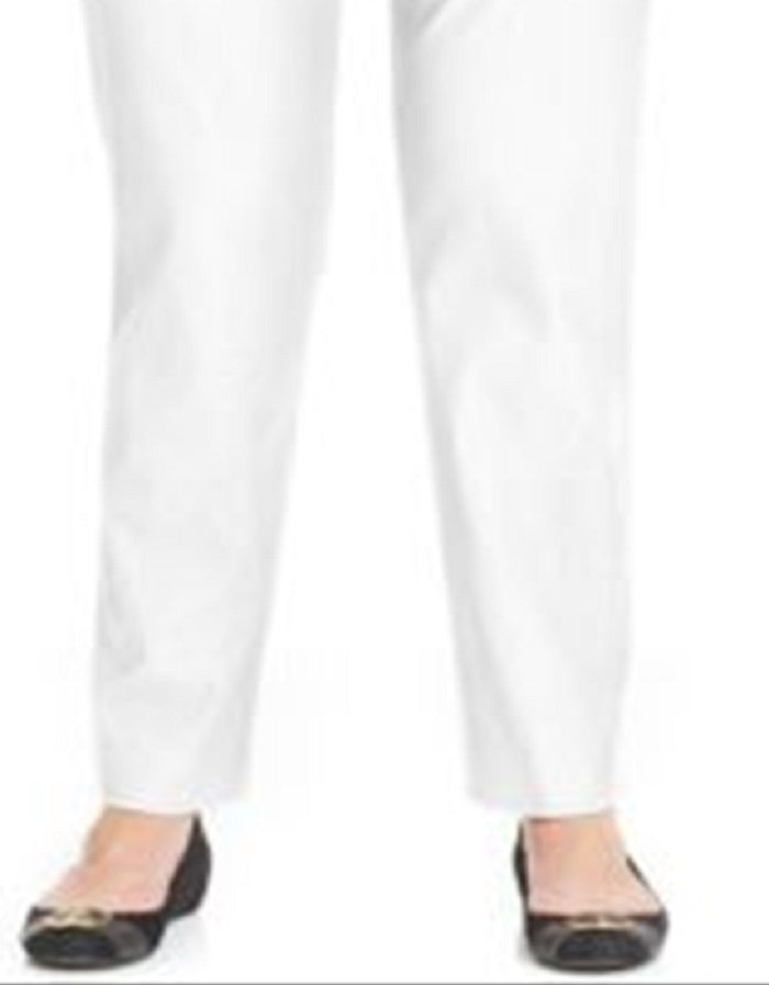 Divas Emporium Women's Cambridge Tummy Slimming Ankle Pants White 18W