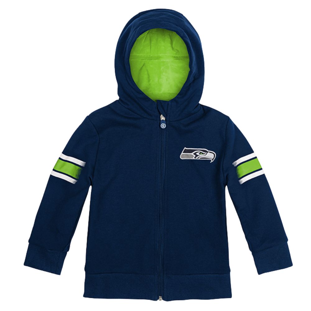 Cubcoats Boy's Toddler Seattle Seahawks 2-in-1 Transforming Full-Zip Hoodie & Soft Plushie Blue