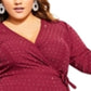 City Chic Women's Plus Embellished Surplice Wrap Top Red Size 22W