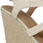 Sun + Stone Women's Esme Strappy Open Toe Wedges White Size 8 Medium