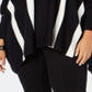 Alfani Women's Plus Striped Poncho Sweater Plus Black Sizes 2X