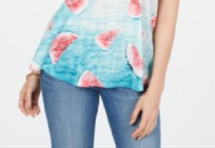 Style & Co Women's Graphic Print Swing Tank Top White Size X-Large