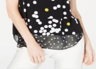 Adidas Women's Printed Woven Hem Sleeveless Top Black Size Petite X-Small