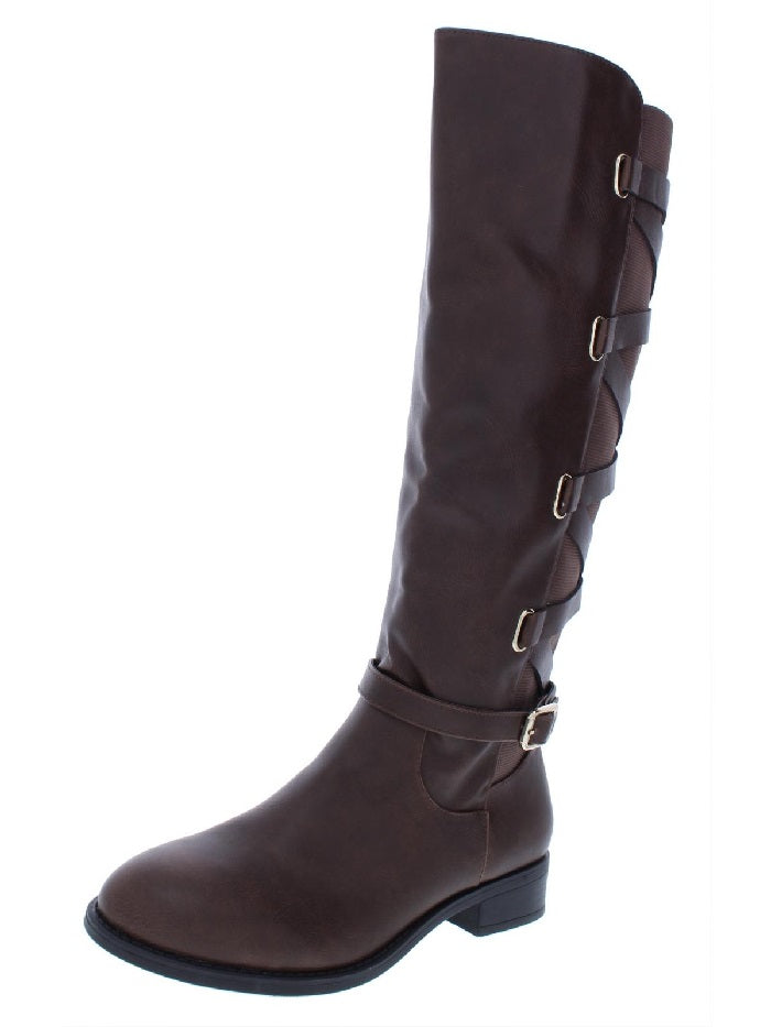Thalia Sodi Women's Veronika Faux Leather Riding Boots Brown Size 5.5 M
