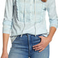 Lucky Brand Women's Cotton Tuxedo Top Blue Size Large