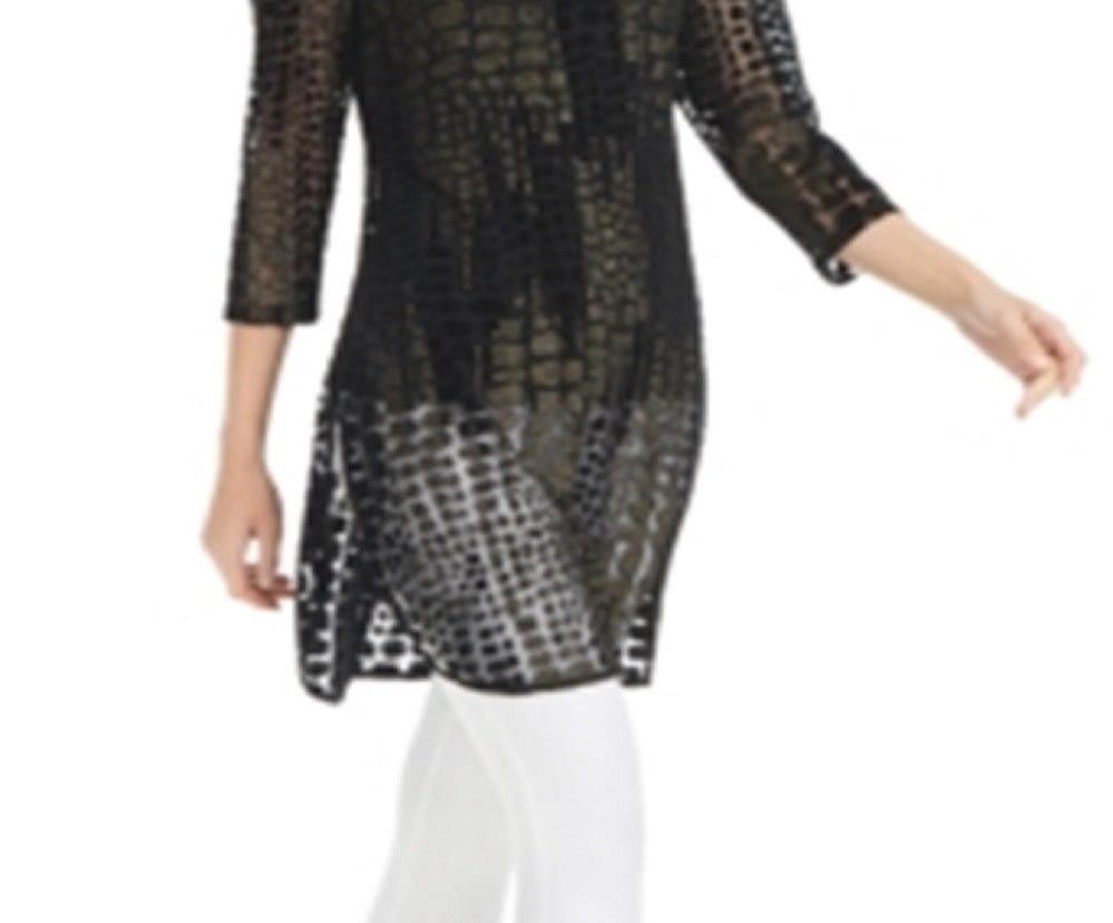 Alfani Women's Printed Super Tunic Black Size Petite