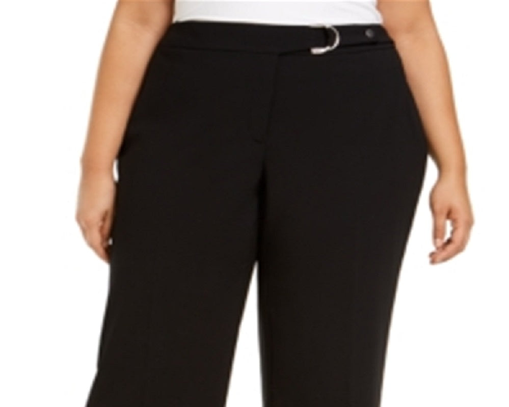 Alfani Women's Plus Belted Hardware Detail Culotte Pants Black Size -20W