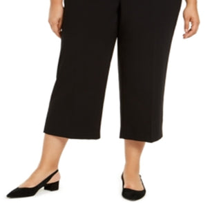 Alfani Women's Plus Belted Hardware Detail Culotte Pants Black Size -20W