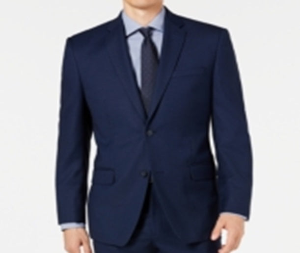 Marc New York Men's Modern Fit Stretch Birdseye Suit Blue Size 38