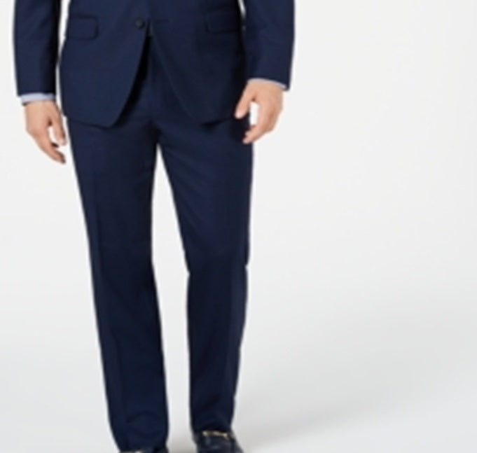 Marc New York Men's Modern Fit Stretch Birdseye Suit Blue Size 38