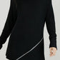Bar III Women's Zip Back Ribbed Sweatshirt Black Size XL