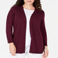 Karen Scott Women's Petite Open-Front Cardigan Merlot Size PM