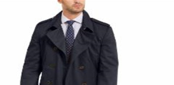 Ralph Lauren Men's Classic Fit Lowry Double-Breasted Raincoat Blue Size 48