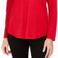 Karen Scott Women's Cotton Cable-Knit Sweater  Red Size Large
