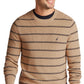 Nautica Men's Navtech Striped Crewneck Sweater Brown Size XXL