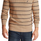 Nautica Men's Navtech Striped Crewneck Sweater Brown Size XXL