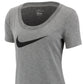 Nike Women's Scoop Neck Short Sleeve Graphic T-Shir Gray Size Medium