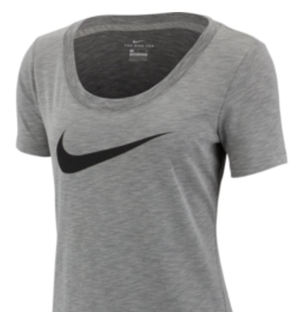Nike Women's Scoop Neck Short Sleeve Graphic T-Shir Gray Size Medium