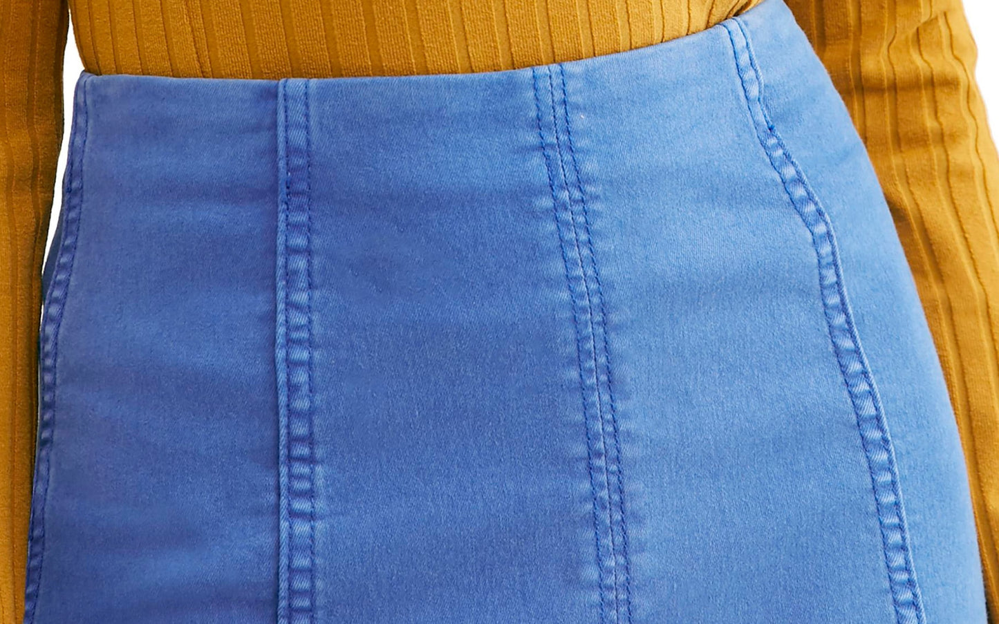 Free People Women's Modern Femme Denim Mini Skirt Blue Size 0