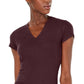 INC Women's  Short Sleeve V Neck T-Shirt Top  Burgundy Size Small