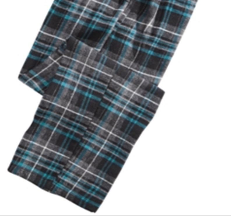 Perry Ellis Men's Plaid Flannel Pajama Pants Black Size Small