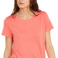 INC International Concepts Women's Ruched T-Shirt  Orange Size XL