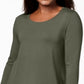 JM Collection Women's Scoop-Neck Top Green Size XS