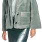 Vince Camuto Women's Crop Faux Fur Jacket Green Size Large