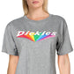 Dickies Women's Tomboy Cotton Rainbow Logo T-Shirt Gray Size XS
